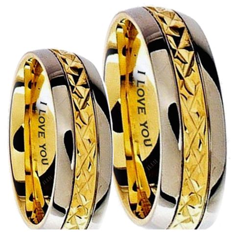 His And Hers Wedding Band Sets Gold Vlarchdesign