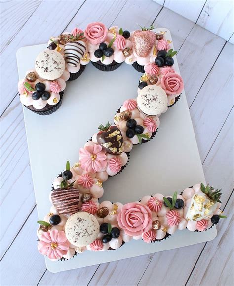 Number Pull Apart Cupcake Cake Spring Cupcakes Macaroons Flowers