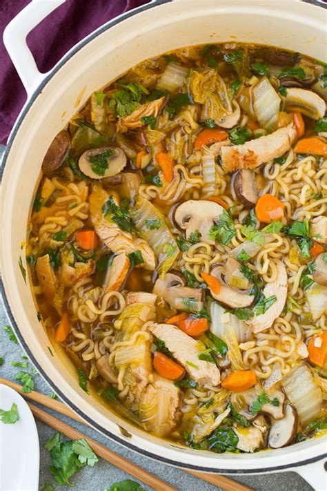 Add shredded rotisserie chicken and cooked or fresh noodles and simmer until the noodles are cooked through. ten twists on chicken noodle soup recipes - Climbing Grier ...