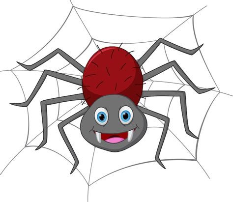Funny Spider Cartoon Premium Vector