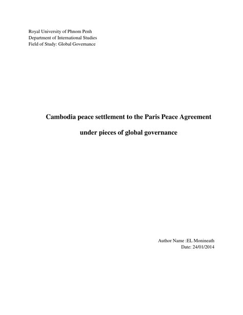 Paris Peace Conference Summary