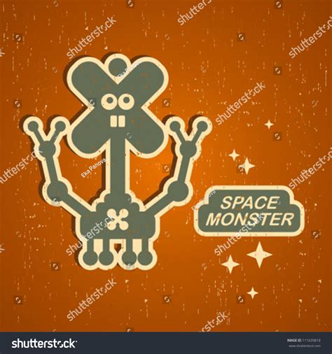 Retro Monster Vintage Robot Illustration Vector Stock Vector Royalty