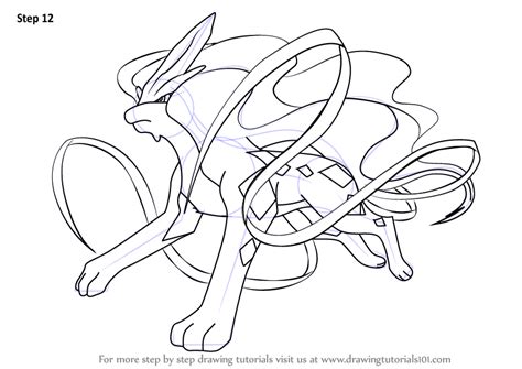 How To Draw Suicune From Pokemon Pokemon Step By Step