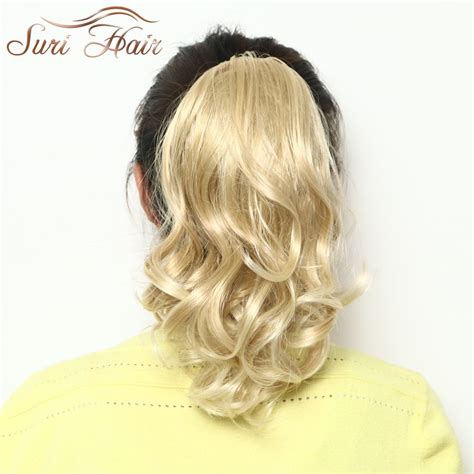 Suri Hair Claw Clip Ponytail Curly Hair Extensions Womens Blonde