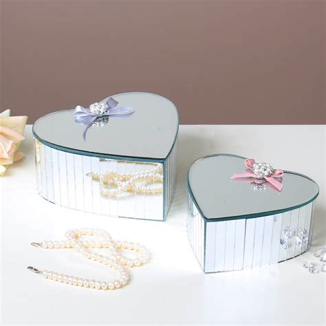 Personalised Mirrored Heart Trinket Box Collection By Dibor