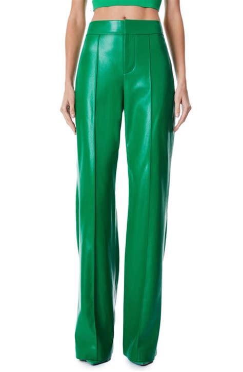 women s green leather and faux leather pants and leggings nordstrom