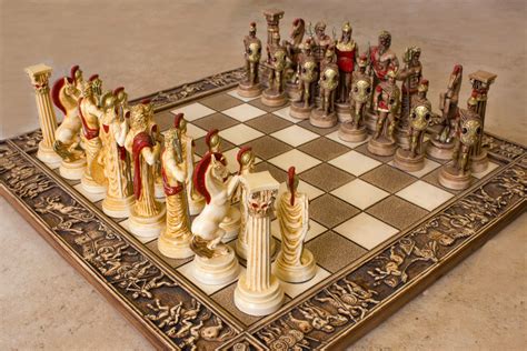 Ceramic Handmade Chess Set Greek Gods Of Olympusqueens Etsy