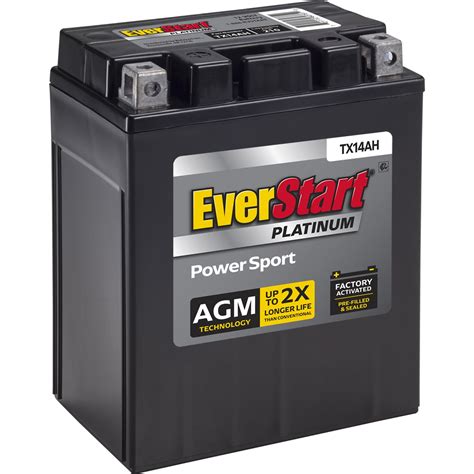 Everstart Premium Agm Powersport Battery Group Size Tx14ah 12 Volt