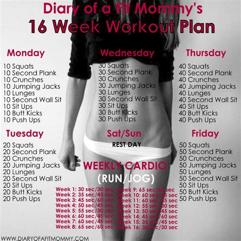 At first, you should drink a lot of water or infused water. Diary of a Fit Mommy16 Week No Gym Home Workout Plan ...