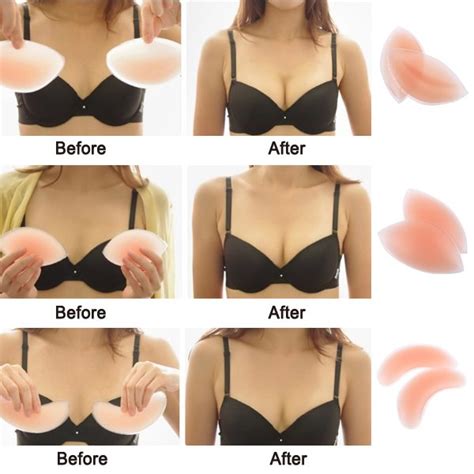 Push up bra before photos. Breast Enhancer Pair Silicone Push Up Gel Bikini Bra Pads ...