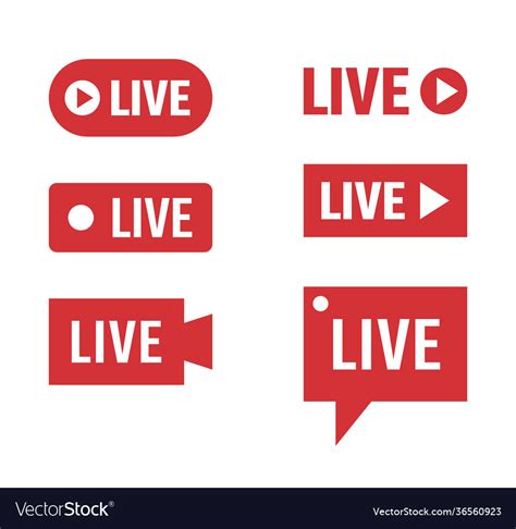 Live Streaming Icons Set Online Broadcasting Vector Image