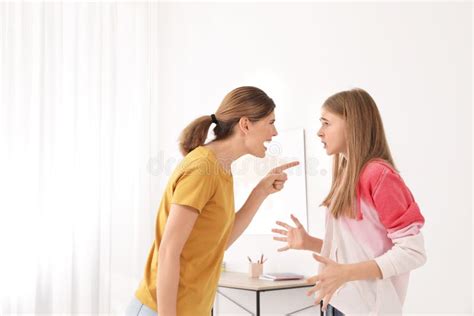 Mother Scolding Her Teenager Daughter Stock Image Image Of Room Naughty 145966255
