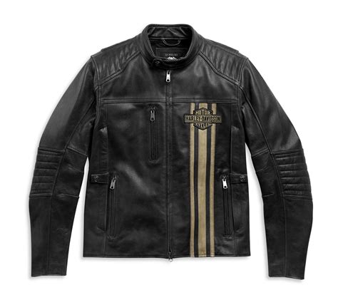 Men S H D Triple Vent Passing Link Ii Leather Jacket Harley Davidson Usa