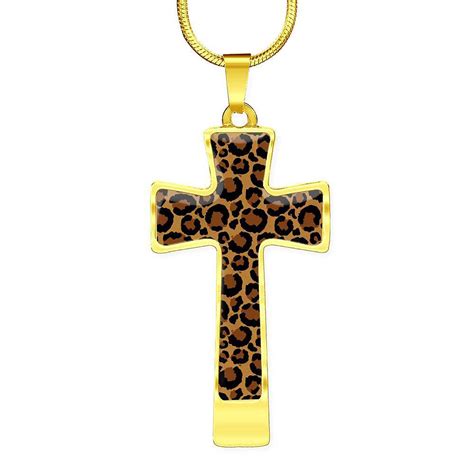 Leopard Print Cross Jewelry Religious Christian Stainless Etsy España