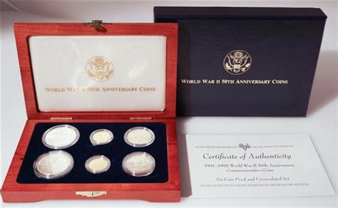 Lot Us Mint 1991 1995 World War Ii 50th Anniversary Six Coin Proof