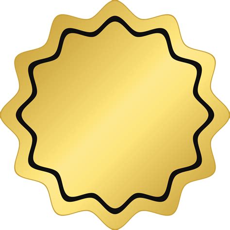 Gold Wavy Circle Badge 11811864 Png