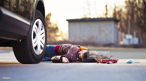 Injured Pedestrian In A Car Accident High Res Stock Photo Getty Images