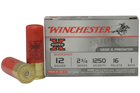 shop winchester 12 gauge 2 3 4 inch super x 16 pellets buffered 1 buckshot 5 box for sale