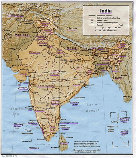 India landkaart | Afdrukbare plattegronden van India - OrangeSmile.com