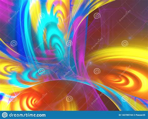 Rainbow Abstract Fractal Background 3d Rendering Illustration Stock