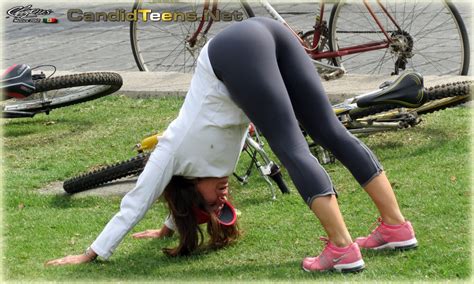Sexy Girl Morning Exercise In Yoga Pants Candid Teens