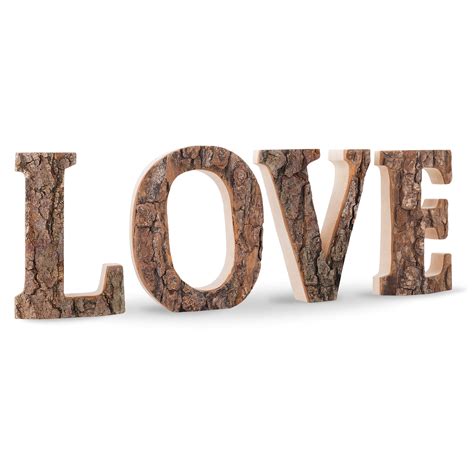 Rustic Wood Love Sign Wooden Letters Decorative Cutout Sign Wood