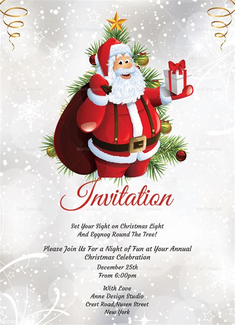Christmas Dinner Party Invitation Template In Adobe Photoshop