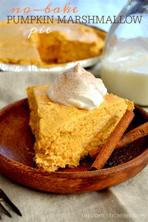 No Bake Pumpkin Marshmallow Pie The Domestic Rebel