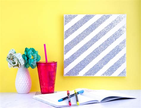 Diy Striped Glitter Canvas A Little Craft In Your Day