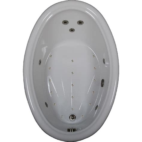 Universal tubs sunstone whirlpool tub the oval tub is broad and deep so you can enjoy a refreshing warm bath. Comfortflo 60 in. Acrylic Oval Drop-in Air and Whirlpool ...