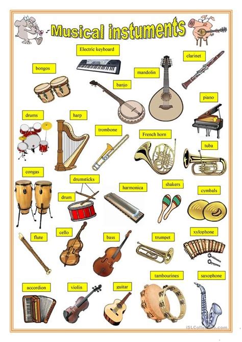 Musical Instruments1 English Esl Worksheets For Distance Learning And