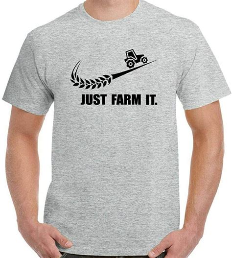 T Shirt New Adult Tractor Driver Farmer Farming Just Farm It Short Sleeve Funny Retirement Mens