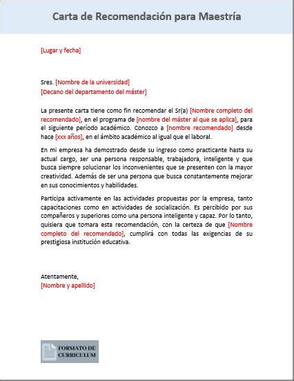 Carta De Recomendacion Academica Maestria Kulturaupice