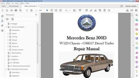 Mercedes Benz 300d W123 Om617 30 Workshop Repair Ma Carrepairmanuals