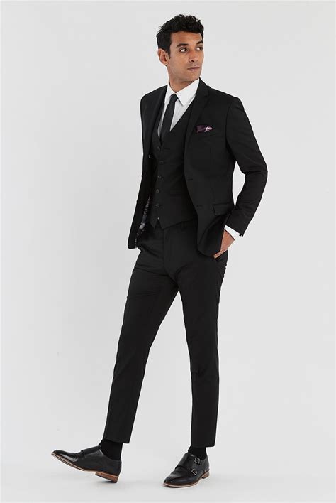 Ted Baker Black Slim Fit Stretch Trousers Uk