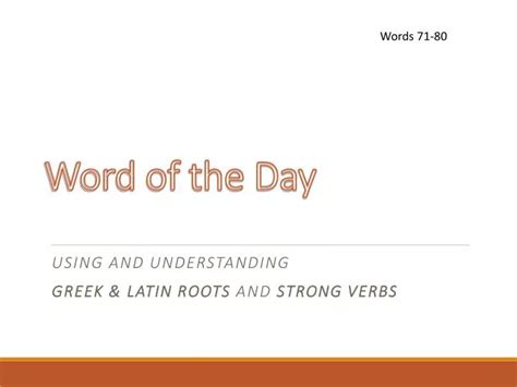 Ppt Word Of The Day Powerpoint Presentation Free Download Id2582977