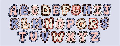 Colorful Kawaii Alphabet Letters Set Liquid Cute Bubble Font For
