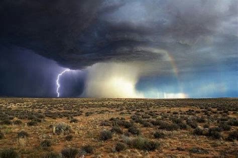 Tornado Lightning And A Rainbow Beautiful Nature Nature Clouds