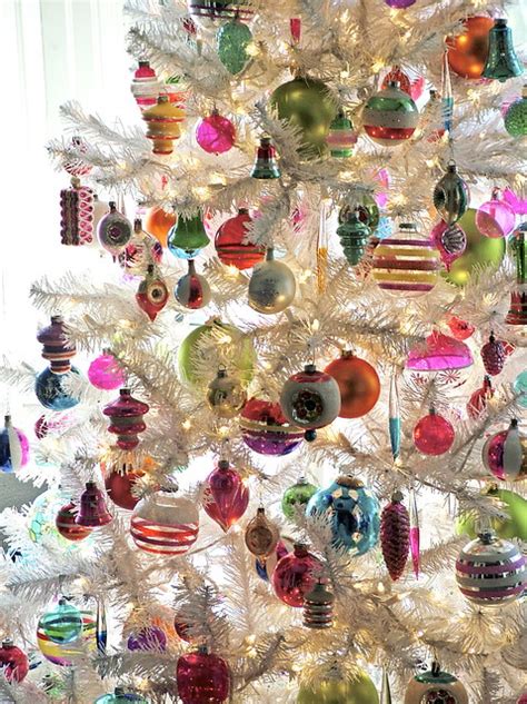 Vintage Ornaments On White Christmas Tree Flickr Photo Sharing