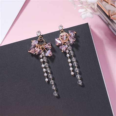 gorgeous crystal tassel earrings on luulla