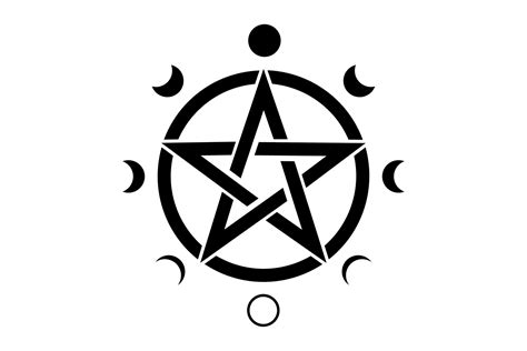 Pentacle Circle Symbol And Phases Of The Moon Wiccan Symbol 3045831