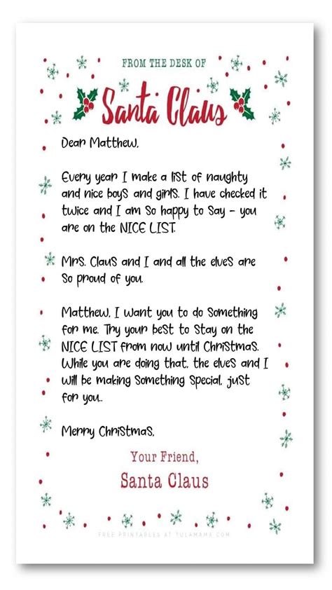 Comprehensive List Of Letters From Santa Ideas Tulamama
