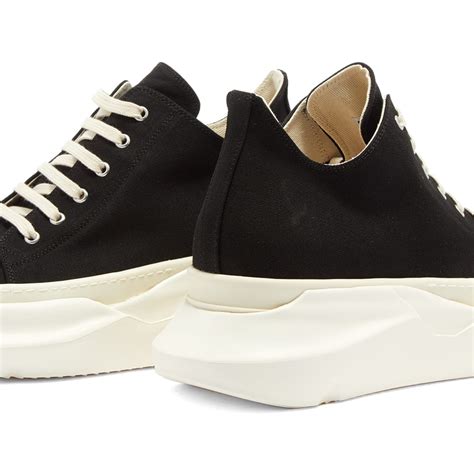 Rick Owens Drkshdw Abstract Low Twill Sneaker Black And Milk End