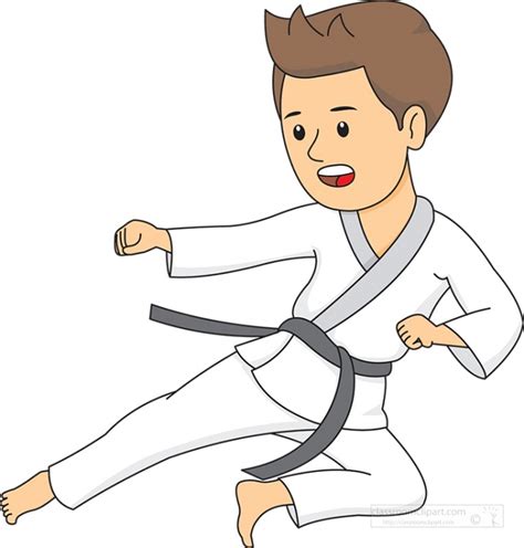 Free Boy Practicing Karate Kick Clipart Classroom Clipart