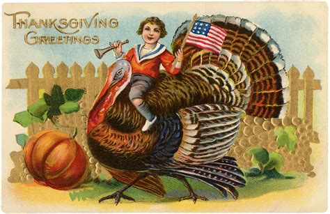 Vintage Turkey Ride Image Cute The Graphics Fairy