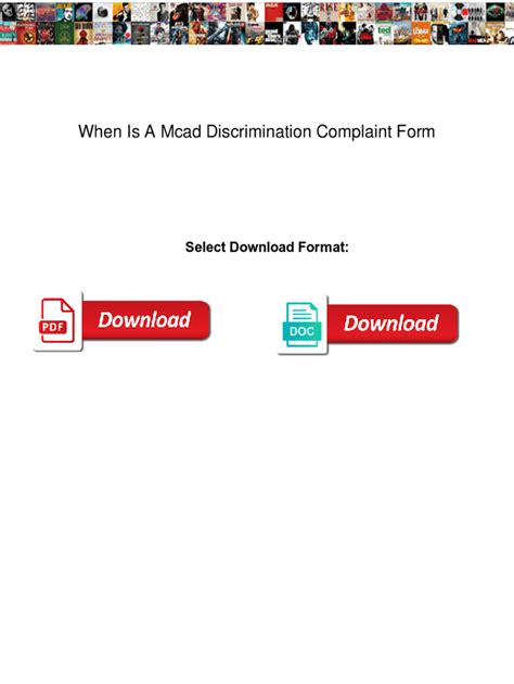 Fillable Online When Is A Mcad Discrimination Complaint Form When Is A