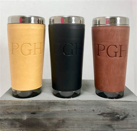 Customize - PGH Leather Travel Mug - Basket of Pittsburgh