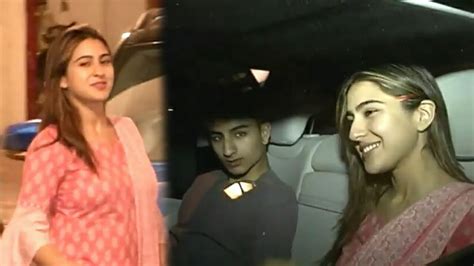 Sara Ali Khan With Brother Ibrahim Khan Spotted At Saifs House Youtube