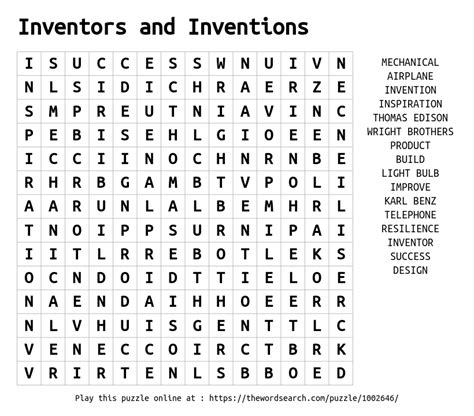 Download Word Search On Inventors And Inventions