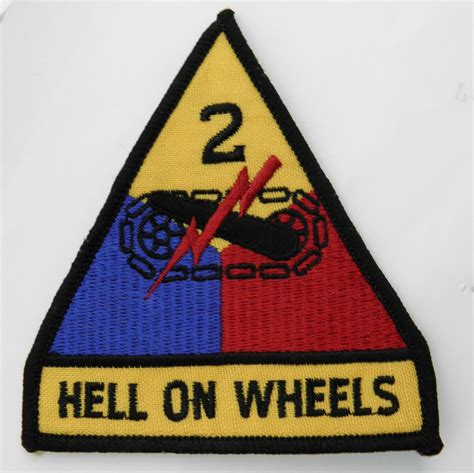 2nd Armored Division Hell On Wheels Us Army Embroidered Patch 375